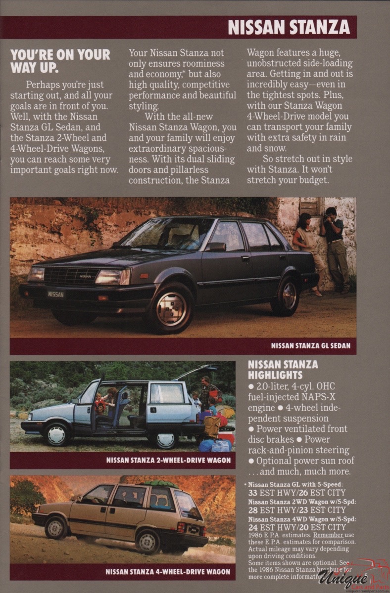 1986 Nissan Cars and Trucks Brochure Page 3